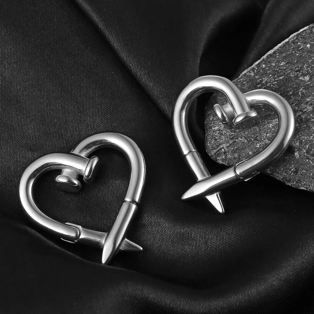 4mm-6mm(5g-2g) Hypoallergenic 316L Stainless Steel Heart Ear Weights Hangers For Stretched Ear Lobe Piercing Ear Plugs Gauges Body Jewelry