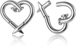 4mm-6mm(5g-2g) Hypoallergenic 316L Stainless Steel Heart Ear Weights Hangers For Stretched Ear Lobe Piercing Ear Plugs Gauges Body Jewelry