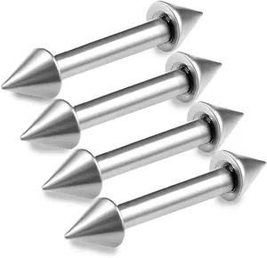 4pcs 14g Barbell Earring Cartilage Triple Forward Helix Stud Anti Tragus Lobe Rook Piercing Steel Bars 3mm Spike Pick Size