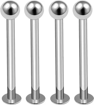 4pcs 14g Labret Studs Lip Ring Snake Spider Bite Forward Helix Monroe Dahlia Inner Conch Surgical Steel 4mm Ball Pick Size