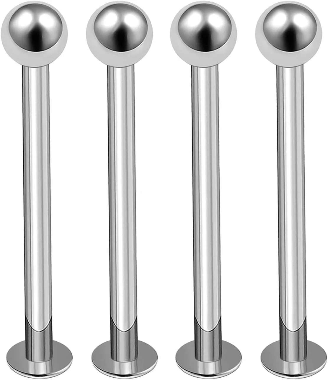4pcs 14g Labret Studs Lip Ring Snake Spider Bite Forward Helix Monroe Dahlia Inner Conch Surgical Steel 4mm Ball Pick Size