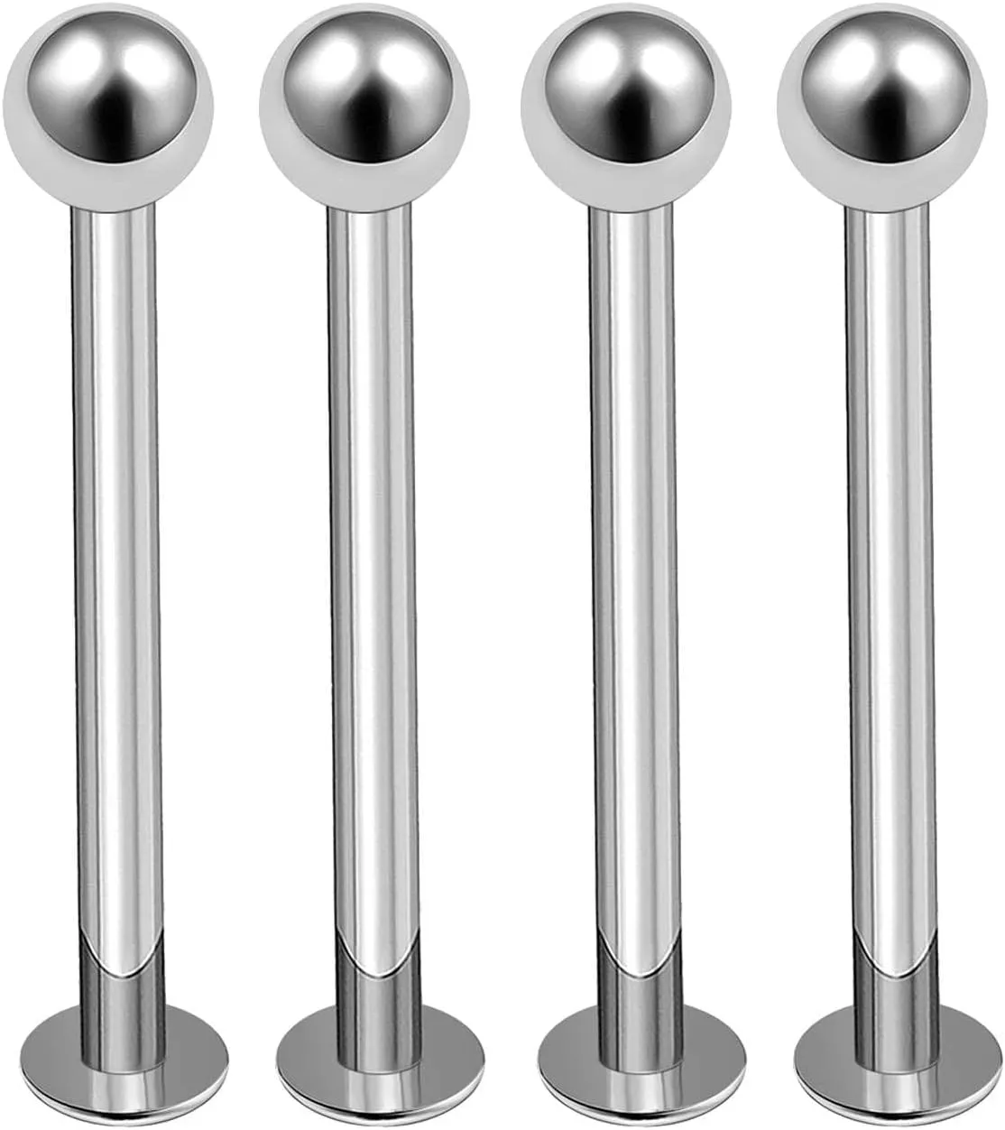 4pcs 14g Labret Studs Lip Ring Snake Spider Bite Forward Helix Monroe Dahlia Inner Conch Surgical Steel 4mm Ball Pick Size