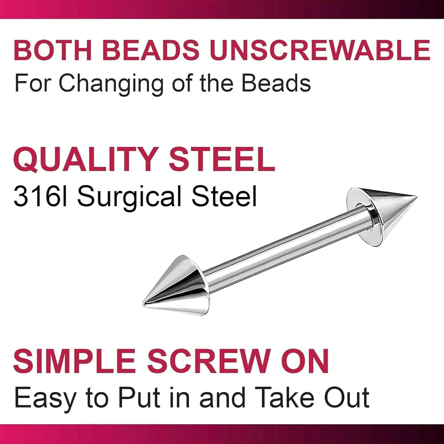 4pcs 16g Barbell Cartilage Earring Stud Vertical Anti Tragus Triple Forward Helix Bar Surgical Steel 3mm Spike Pick Size
