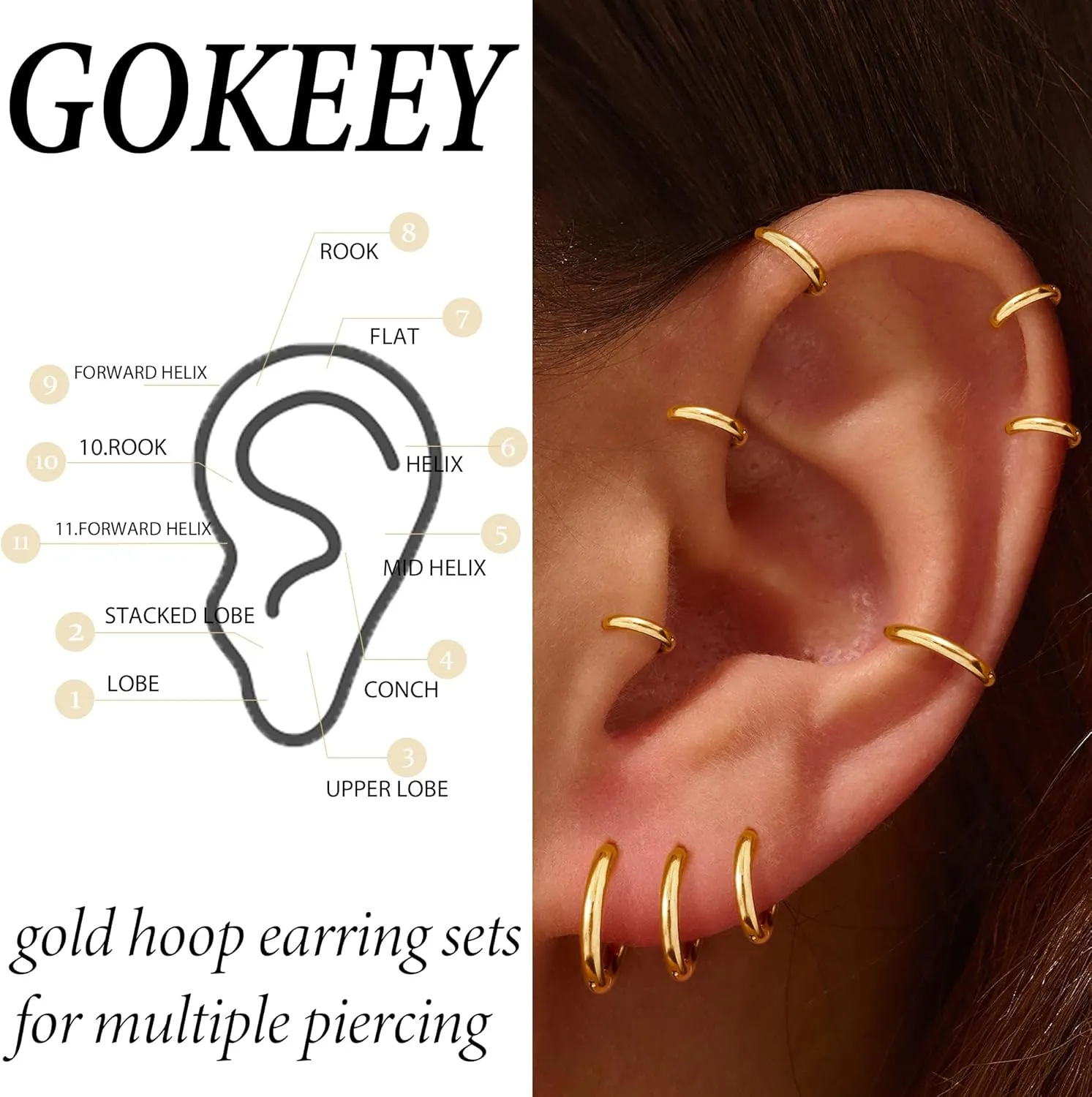 5 Pairs Small Gold Silver Hoop Earrings for Women Men,Hypoallergenic 316L Surgical Stainless Steel Earrings for Sensitive Ears,Cute Tiny Huggie Hoops Earrings Set for Multiple Piercing Jewelry Gift