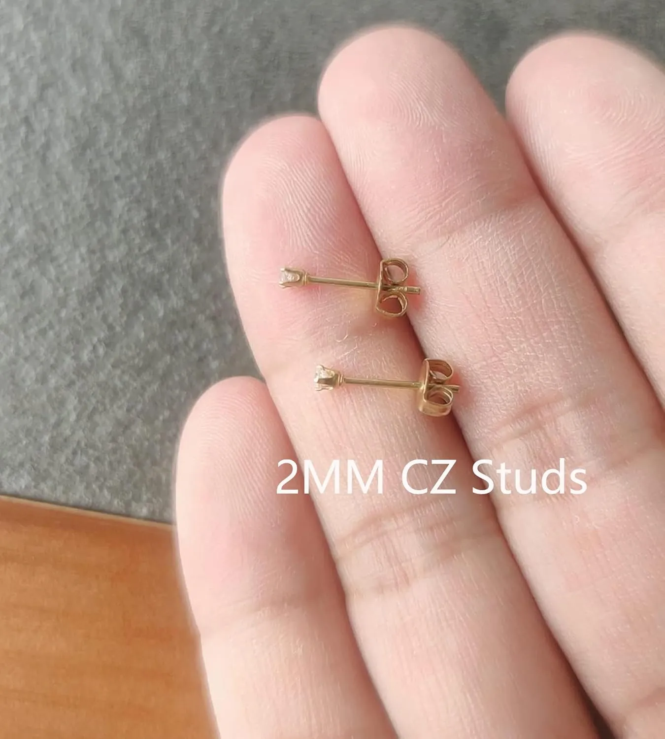 6Pairs 2mm/3mm Surgical Steel Hypoallergenic Piercing Studs, 20G 14K Real Gold Filled Tiny Stud Earrings Set for Multiple Hole Piercing (Cubic Zirconia, Pearl, Ball)