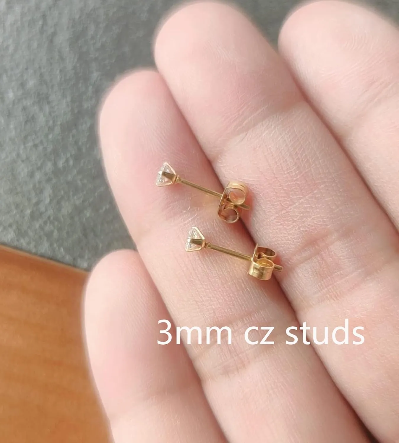 6Pairs 2mm/3mm Surgical Steel Hypoallergenic Piercing Studs, 20G 14K Real Gold Filled Tiny Stud Earrings Set for Multiple Hole Piercing (Cubic Zirconia, Pearl, Ball)