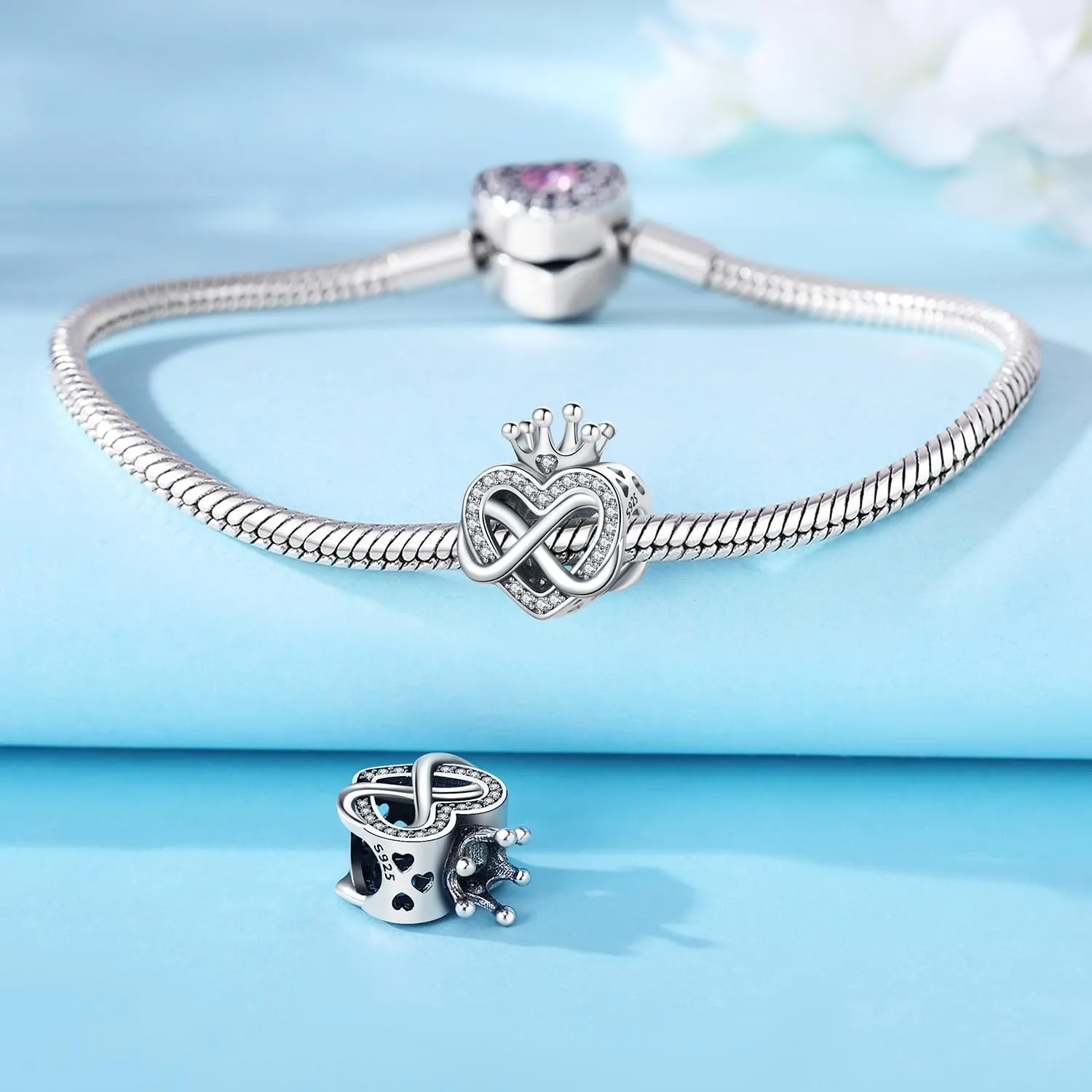 925 Sterling Silver Charms for Bracelets - Pendant Bead Charms Jewelry Present for Women Family Friends