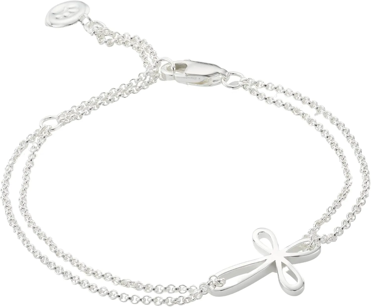 925 Sterling Silver Signature Cherish Cross Bracelet for Girls. Ideal for Baptism, First Communion Gifts, Quinceaera, Flower Girl and Bridesmaid Gifts - Adjustable Faith Jewelry