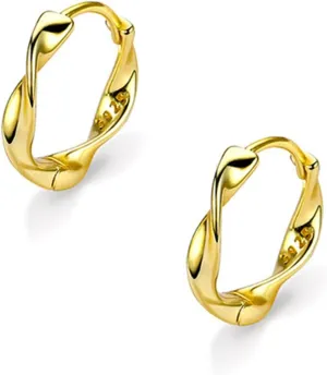925 Sterling Silver Twisted Hoop Earrings For Women Hypoallergenic Small Twist Half Hoop Earrings
