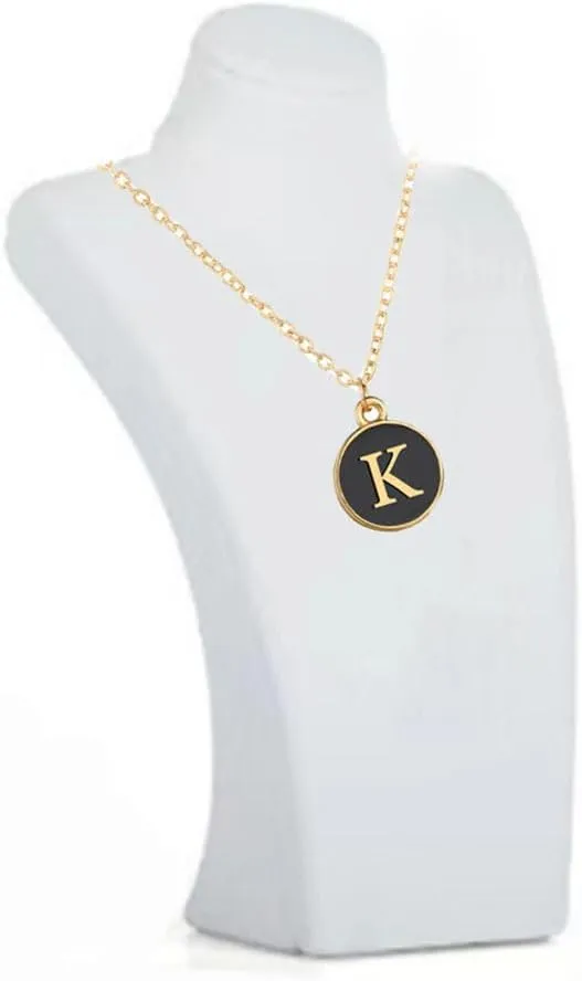 A-Z letter pendant necklace capital letters suitable for men and women white or black necklace simple and personalized gift