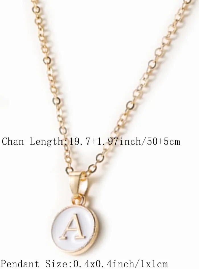 A-Z letter pendant necklace capital letters suitable for men and women white or black necklace simple and personalized gift