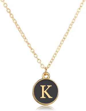 A-Z letter pendant necklace capital letters suitable for men and women white or black necklace simple and personalized gift