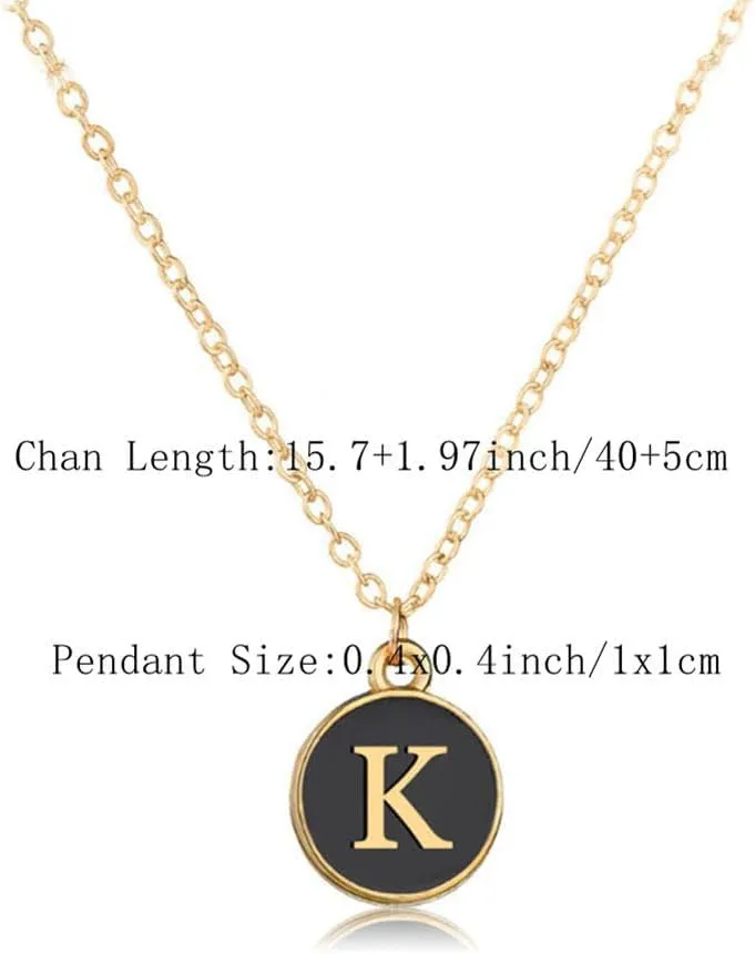 A-Z letter pendant necklace capital letters suitable for men and women white or black necklace simple and personalized gift