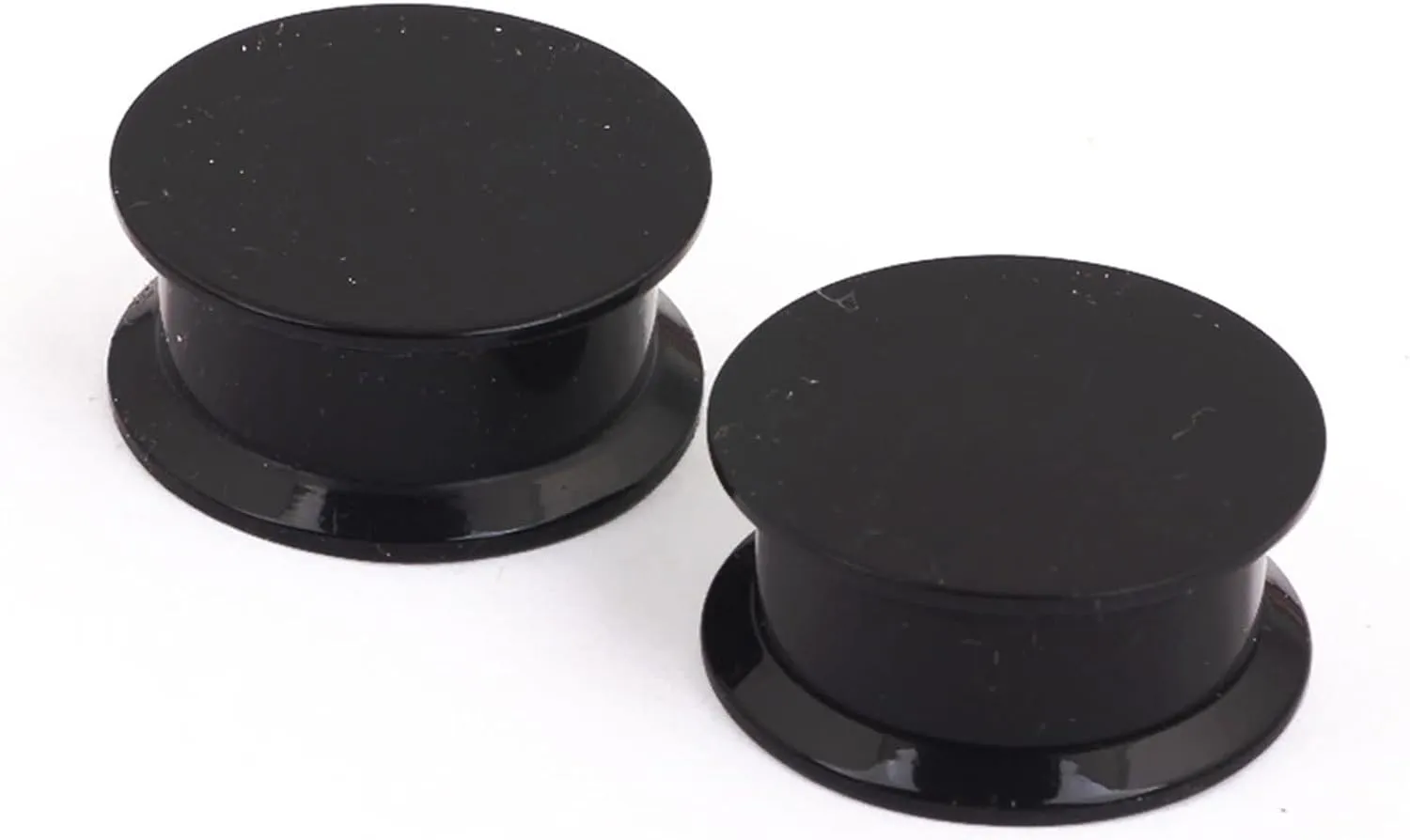 Acrylic Ear Plugs Tunnels, Black Tunnel Earrings with 2PCS Round Body Piercing Jewelry Gift Set
