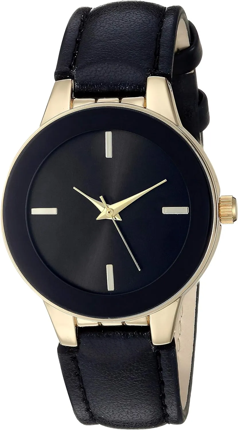 Amazon Essentials Women's Faux Leather Strap Watch