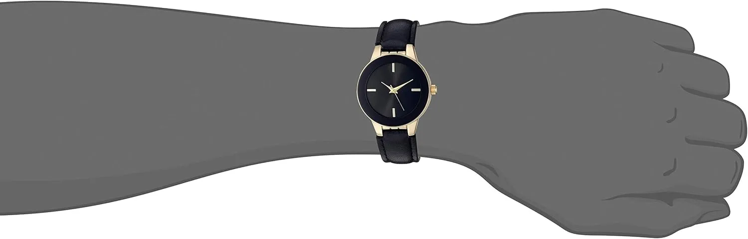 Amazon Essentials Women's Faux Leather Strap Watch