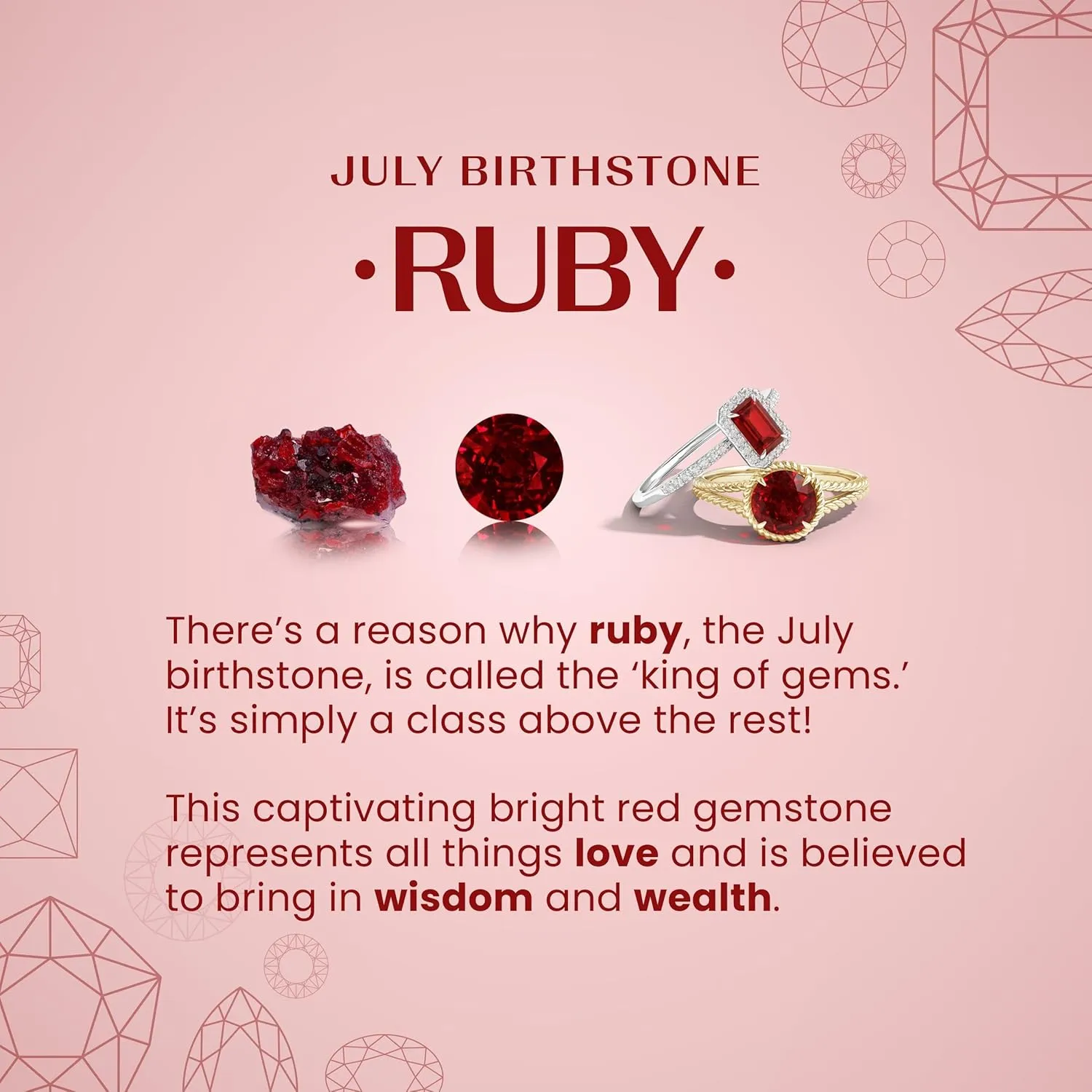 Angara Lab Grown Vintage Inspired Round Ruby Ornate Halo Engagement Ring in 14K Solid Gold/Platinum | July Birthstone, Birthday, Anniversary, Wedding Jewelry Gift for Women