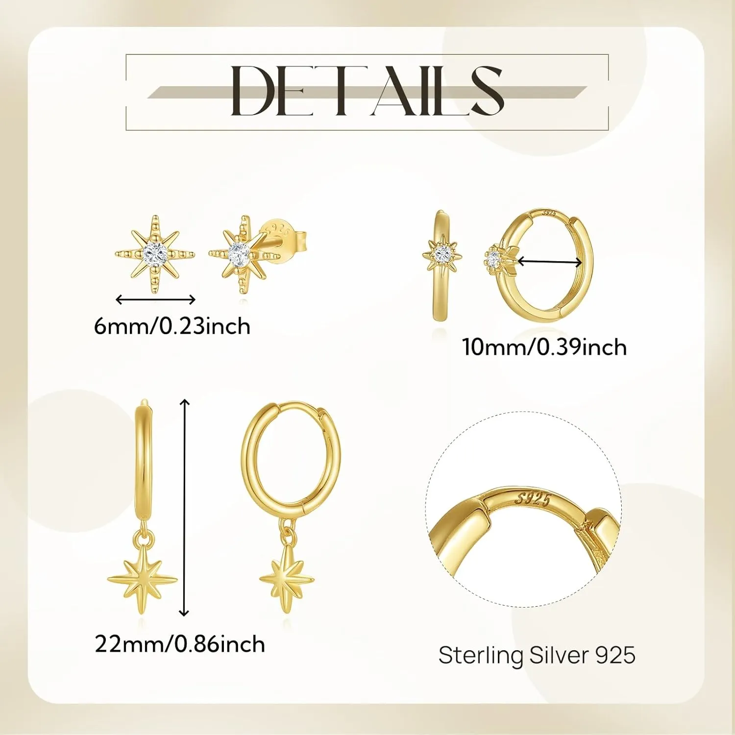 Angelady 14K Gold Huggie Hoop Earrings Set for Women, 3 Pairs Small Hoop Earring Stacks Hypoallergenic, Trendy Ear Cuff Hoops Cartilage Earrings for Women