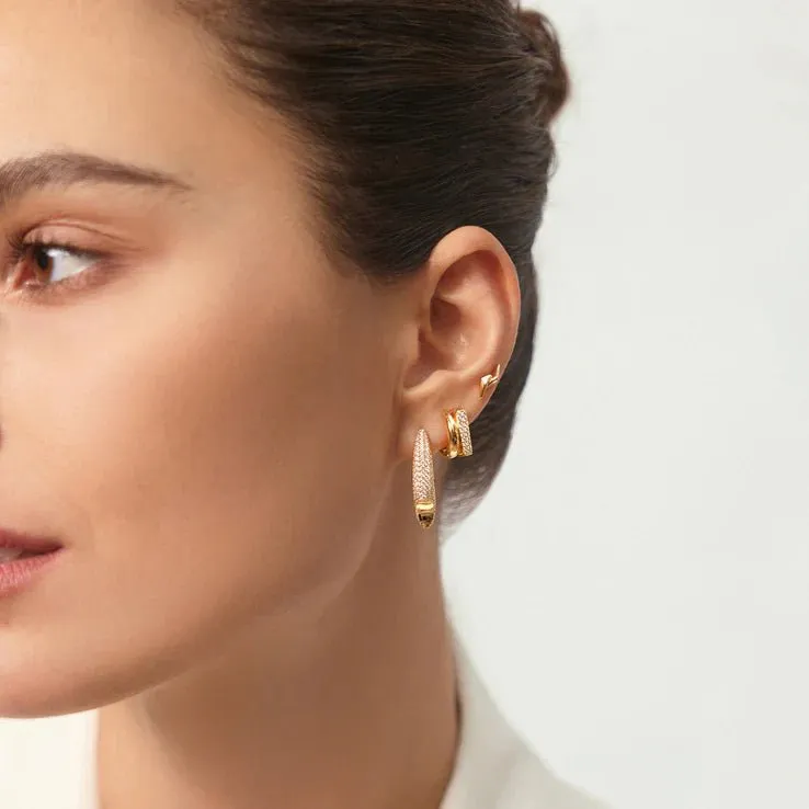 Ania Haie Gold Pavé Arrow Hoop Earrings E051-05G