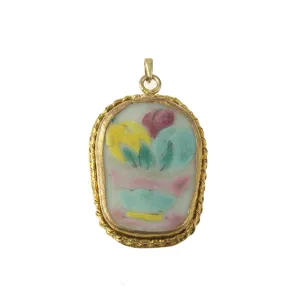 Antique Chinese porcelain shard pendant genuine Qing Dynasty. pdor432-10
