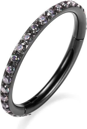 AROWRO CZ Hinged Hoop Ring 20G 18G 16G 5/6/7/8/9/10/12mm Opal Surgical Steel Conch Daith Rook Cartilage Tragus Helix Earrings Septum Clicker Ring Nose Piercing Jewelry