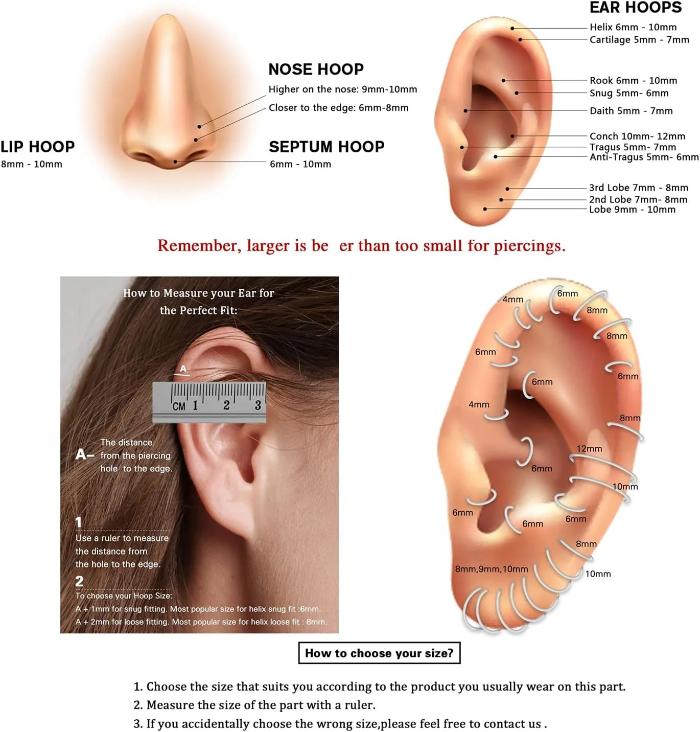 AROWRO CZ Hinged Hoop Ring 20G 18G 16G 5/6/7/8/9/10/12mm Opal Surgical Steel Conch Daith Rook Cartilage Tragus Helix Earrings Septum Clicker Ring Nose Piercing Jewelry