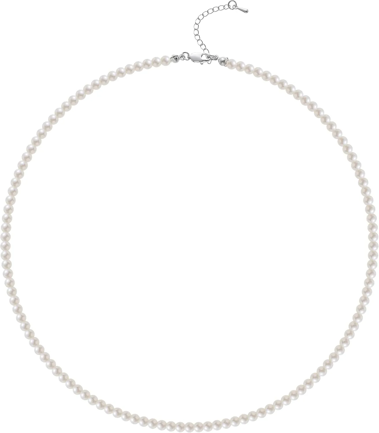 BABEYOND Round Imitation Pearl Necklace Wedding Pearl Necklace for Brides