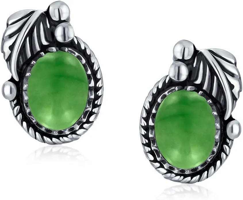 Bali Boho Bezel Set Ornate Round Stud Earrings For Women For Teen Oxidized .925 Sterling Silver More Gemstone Birthstones
