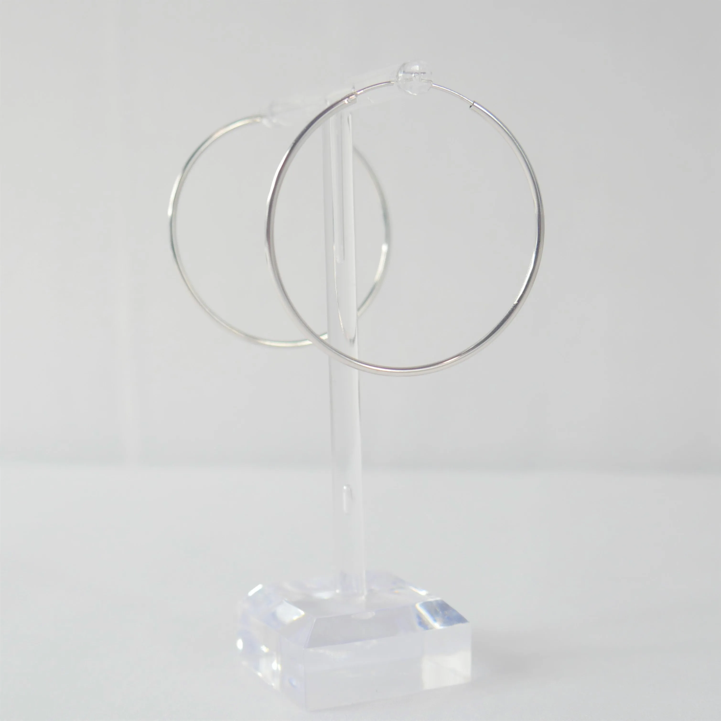 Basic & Fab 1.6" Hoop Sterling Silver Earrings