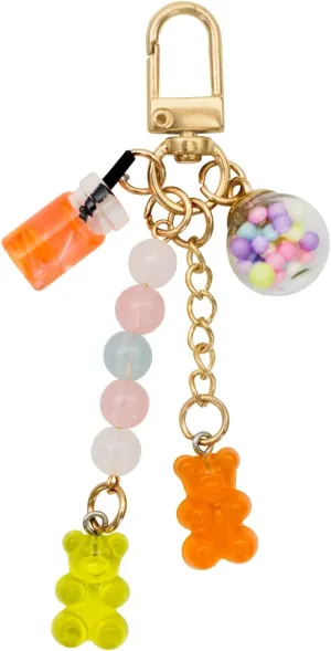 Bear Keychain, Metal Car Keychain Cute Keychains for Women and Girls, Colorful Aesthetic Keychain for Car Keys