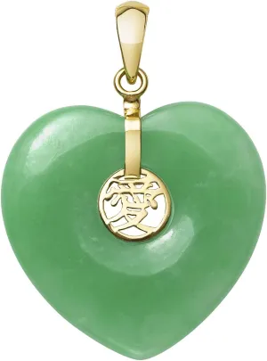 Belacqua Natural Jade Heart Charm Necklace Pendant for Women | 14K Gold 18" Rope Chain With Spring Ring Clasp| Jewelry for Her | Gift Box Included