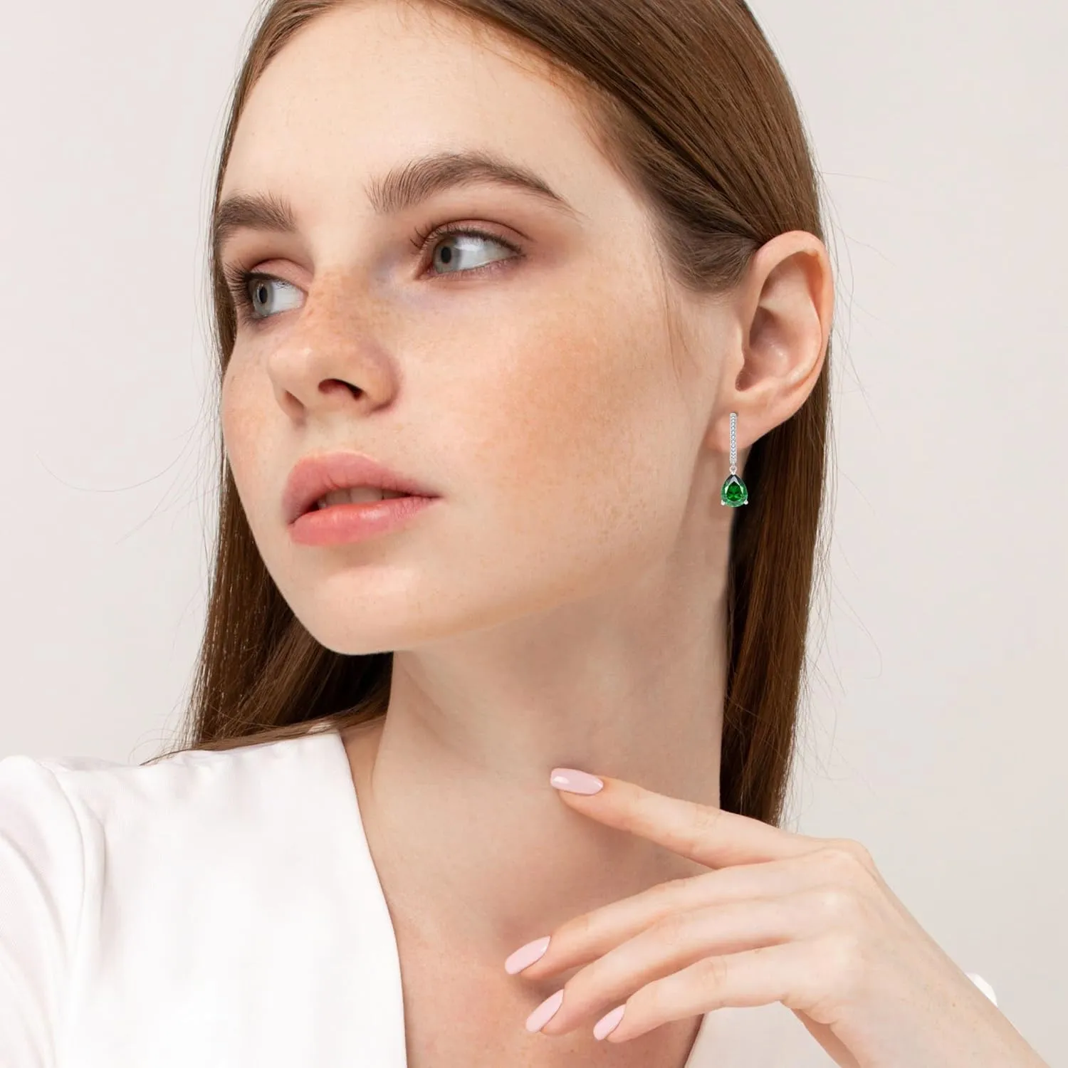 Birthstone Huggie Hoop Earrings 925 Sterling Silver Hoop Earrings for Women Jewelry for Women Mother Her