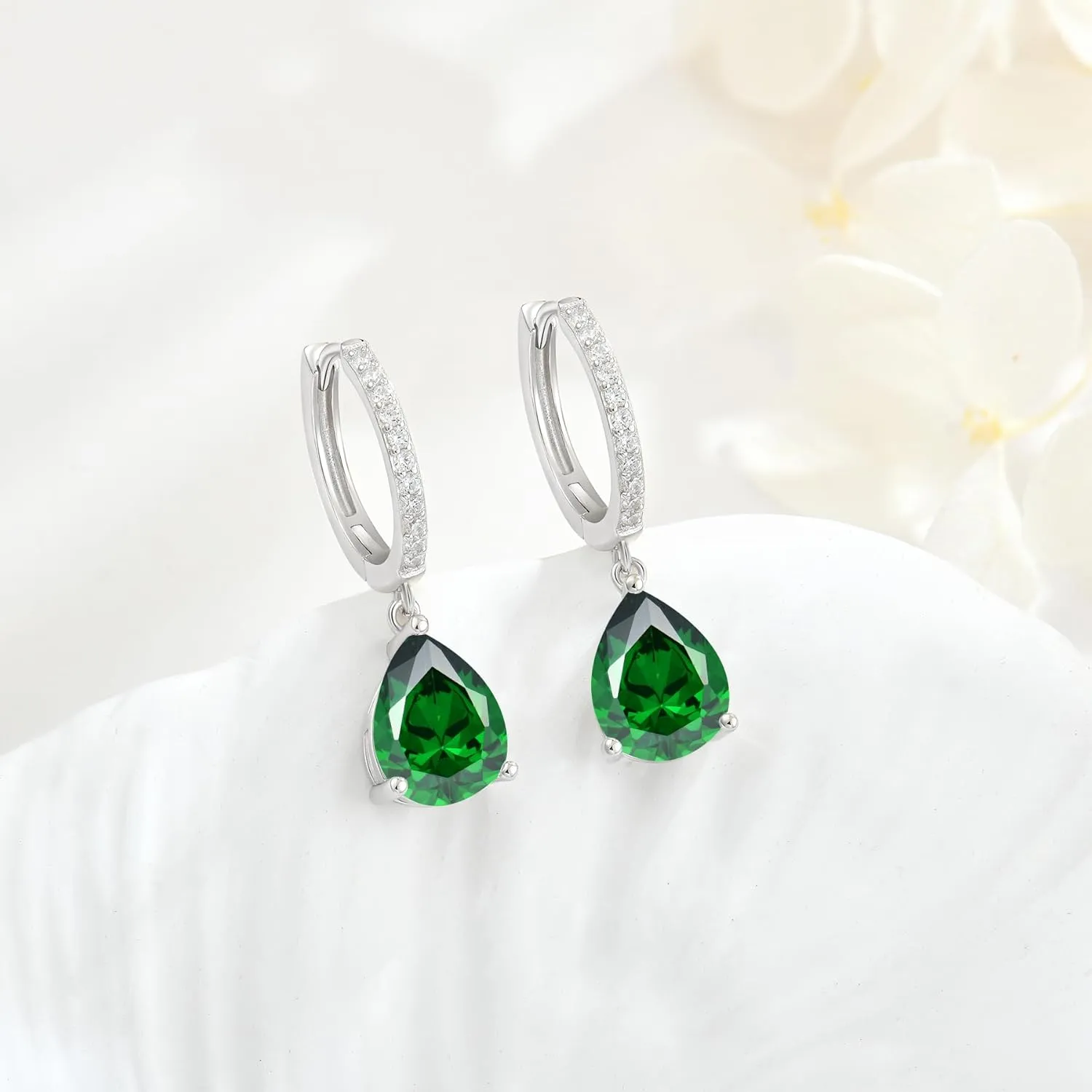 Birthstone Huggie Hoop Earrings 925 Sterling Silver Hoop Earrings for Women Jewelry for Women Mother Her