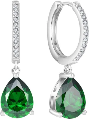 Birthstone Huggie Hoop Earrings 925 Sterling Silver Hoop Earrings for Women Jewelry for Women Mother Her