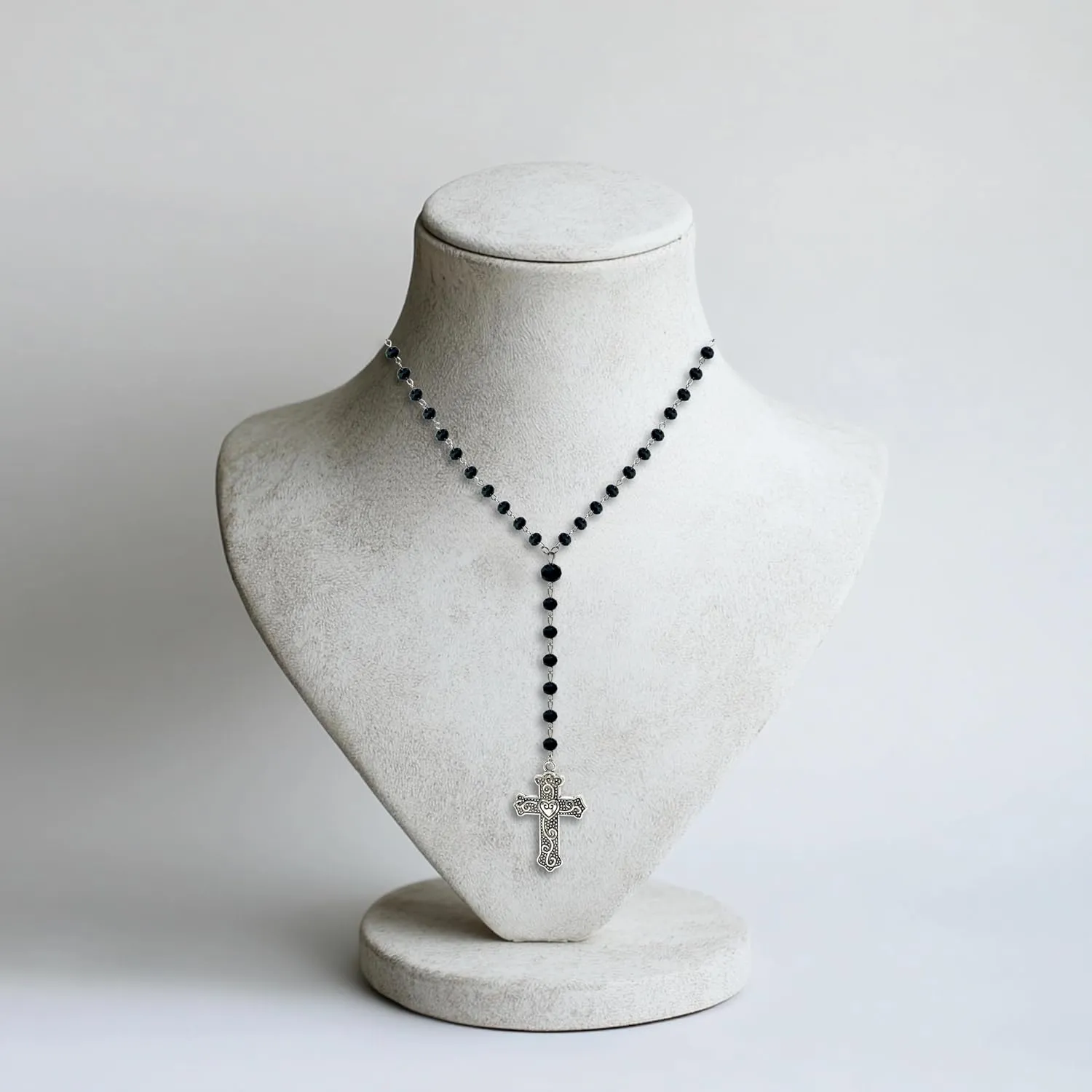 Black Stylish Gothic Moon Necklace, Layered Moon and Sun Necklace for Women, Black Crescent Moon Bead Onyx Necklace, Perfect Goth Jewelry Gift for Women