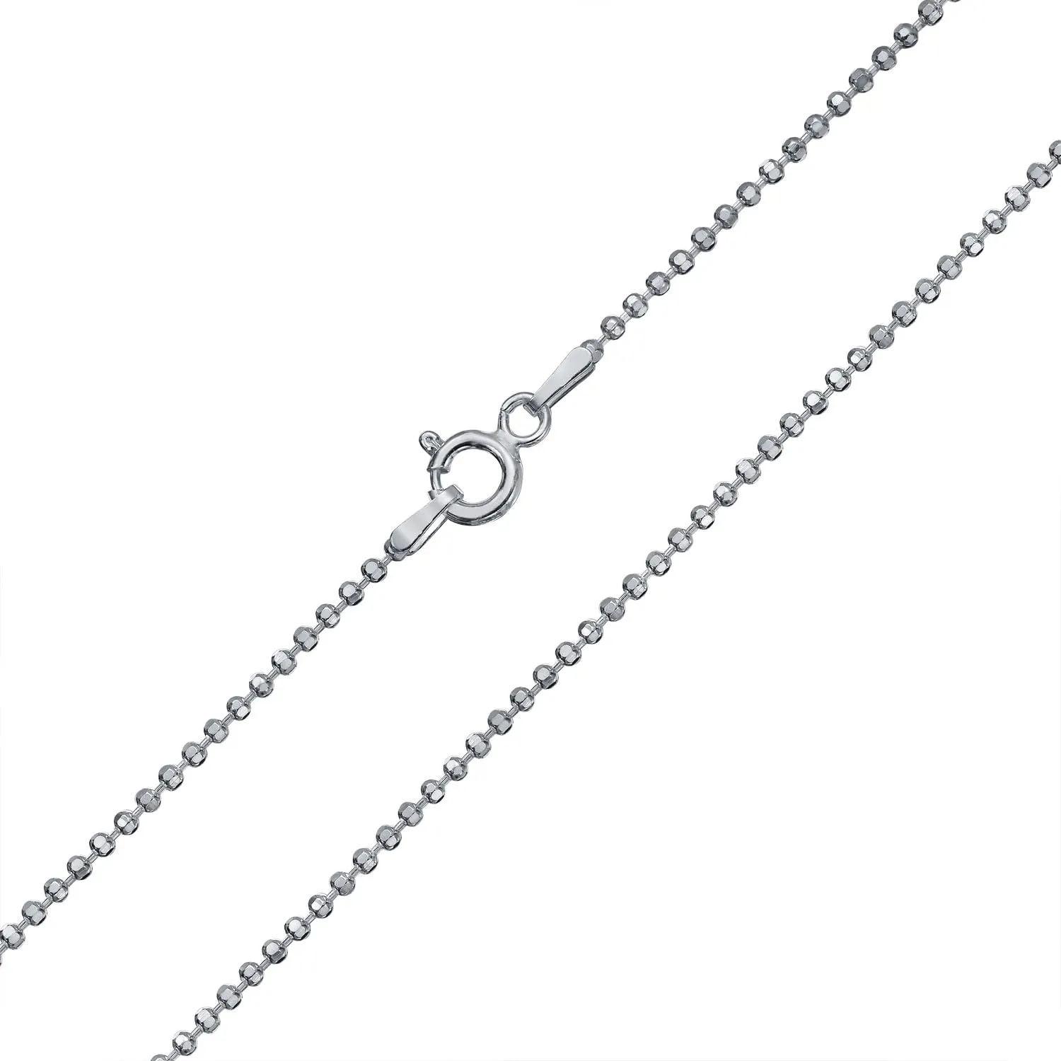 Bling Jewelry 150 Gauge .925 Sterling Silver Sparkle Diamond Cut Ball Shot Bead Chain Necklace For Women 16 18 20 24 Inch Made In Italy