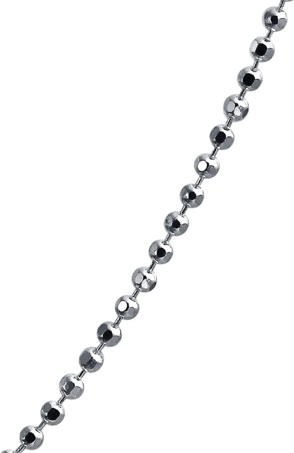 Bling Jewelry 150 Gauge .925 Sterling Silver Sparkle Diamond Cut Ball Shot Bead Chain Necklace For Women 16 18 20 24 Inch Made In Italy