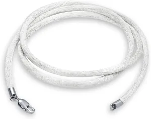 Bling Jewelry Colors Soft Thin Satin Silk Cord Strand Necklace For Pendant Layering Women Men Teen .925 Sterling Silver Lobster Claw Clasp 14, 16, 18, 20, 24, 36 Inch