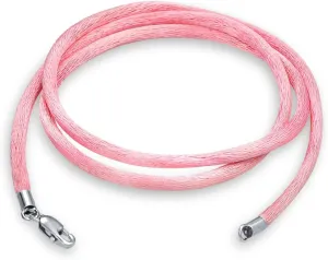 Bling Jewelry Colors Soft Thin Satin Silk Cord Strand Necklace For Pendant Layering Women Men Teen .925 Sterling Silver Lobster Claw Clasp 14, 16, 18, 20, 24, 36 Inch