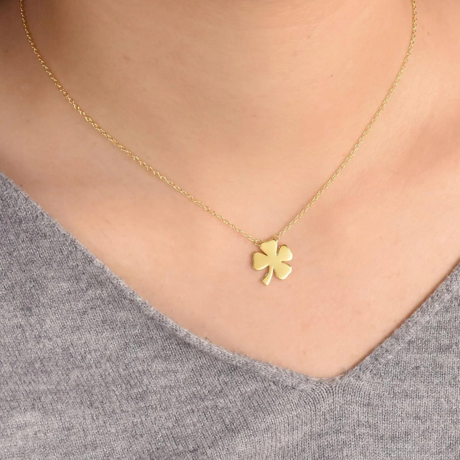 Bling Jewelry Personalize Romantic Flower Open Hearts Lucky Four Leaf Clover Stud Earrings Pendant Necklace For Women Teens 14K Yellow Gold Plated .925 Sterling Silver