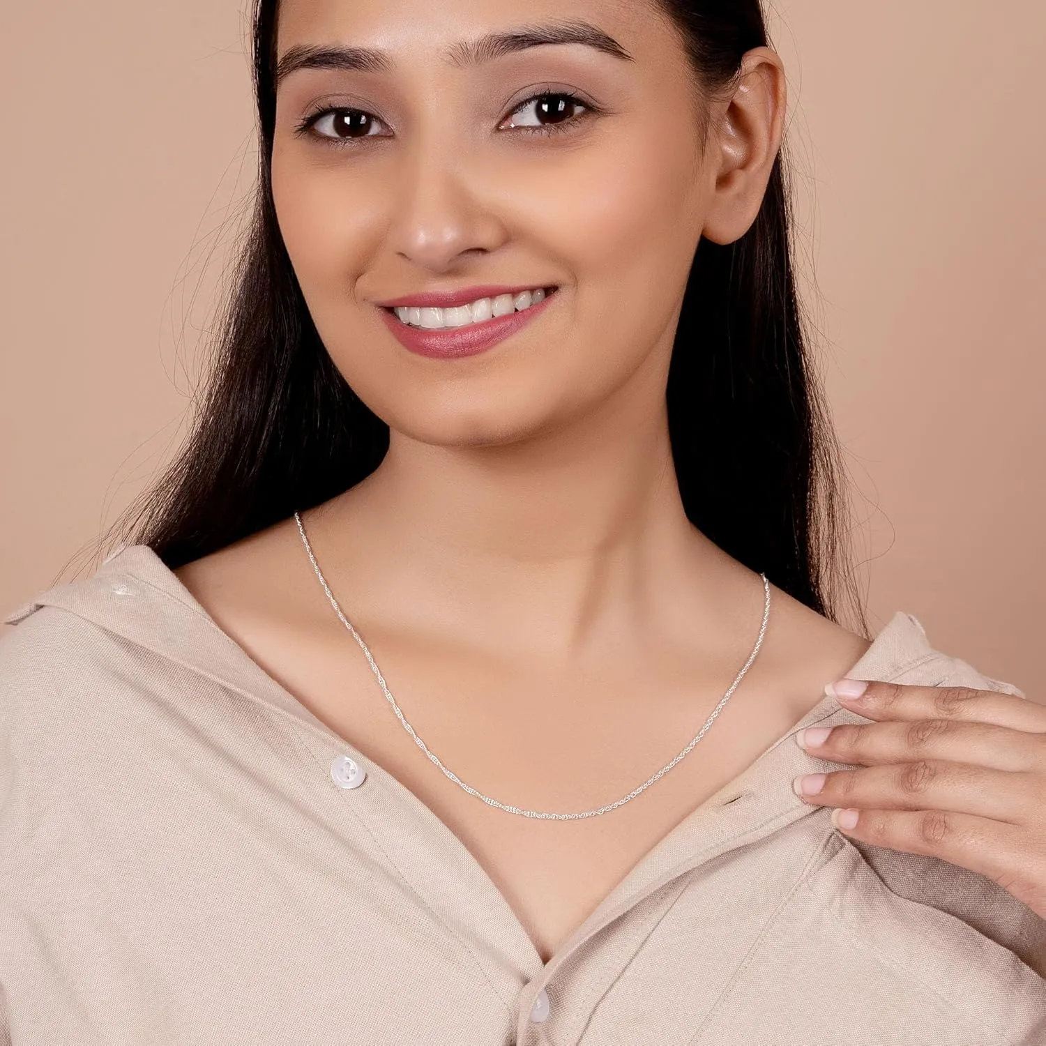 Bling Jewelry Thin 1.5MM Singapore Twist Rope Chain Necklace For Women Rose Gold Plated .925 Sterling Silver Made Italy 14 16 18 20 24 Inch