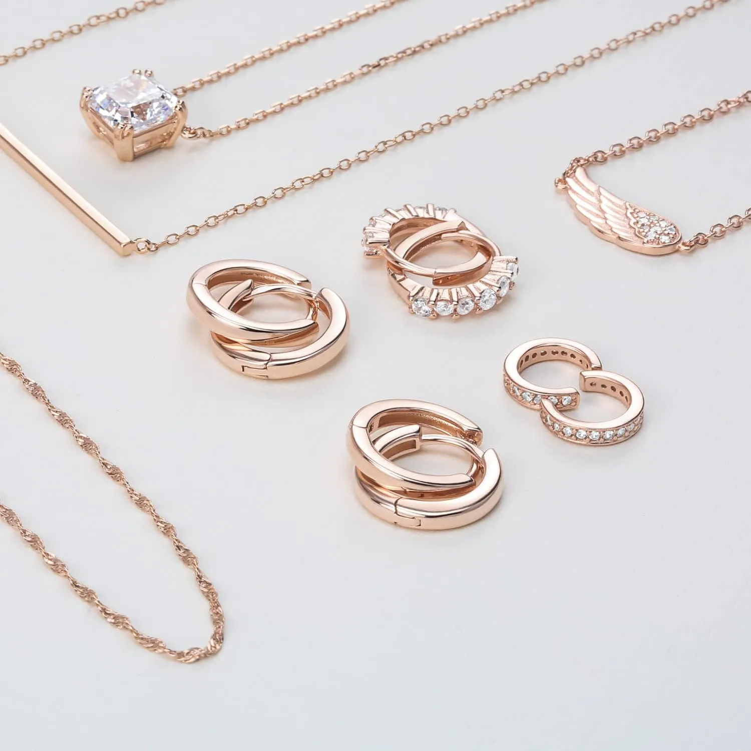 Bling Jewelry Thin 1.5MM Singapore Twist Rope Chain Necklace For Women Rose Gold Plated .925 Sterling Silver Made Italy 14 16 18 20 24 Inch