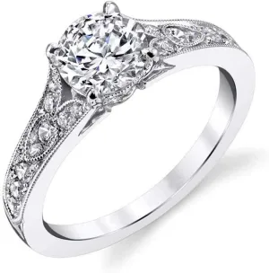 Blocaci Vintage Engagement Rings for Women with 1 CT Center Moissanite Wedding Anniversary Rings 925 Sterling Silver 10K 14K 18K Gold with Text Engraving