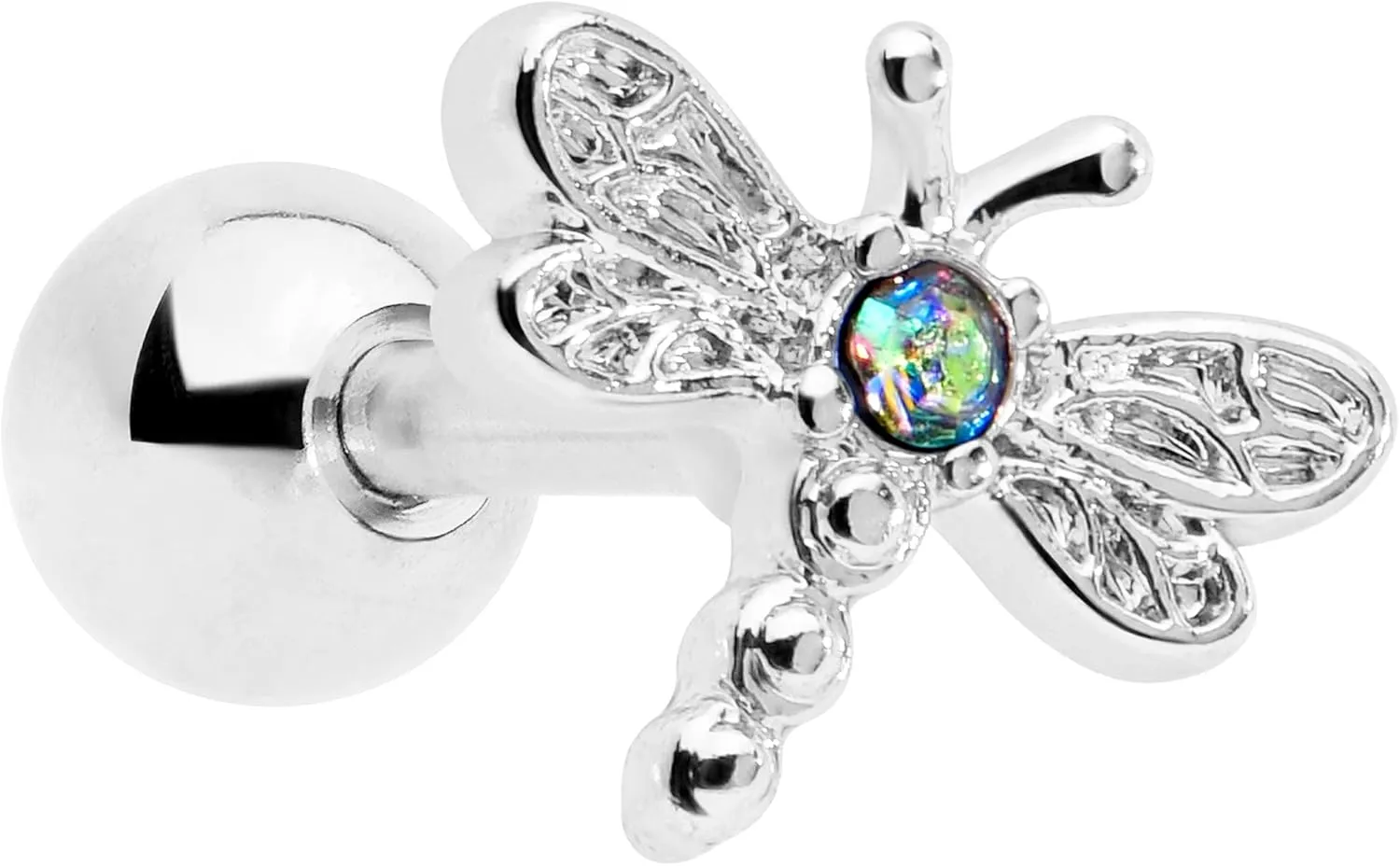 Body Candy 16G Womens 6mm Stainless Steel Ornate Dragonfly Mens Cartilage Earring Helix Tragus Jewelry 1/4"