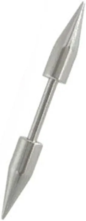 BodyJewelryOnline Straight Spike Barbell Eyebrow Ring Piercing, 16 Gauge Shaft Thickness, 8mm [5/16" inch] Barbell Length, Surgical Stainless Steel, Hypoallergenic, Nickel-Free