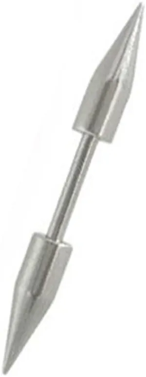BodyJewelryOnline Straight Spike Barbell Eyebrow Ring Piercing, 16 Gauge Shaft Thickness, 8mm [5/16" inch] Barbell Length, Surgical Stainless Steel, Hypoallergenic, Nickel-Free