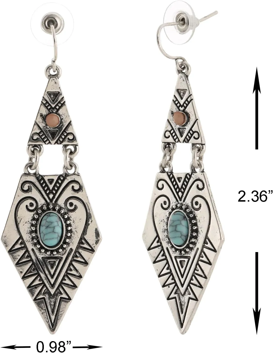 Boho Turquoise Earrings for Women Vintage Western Dangle Earring for Women