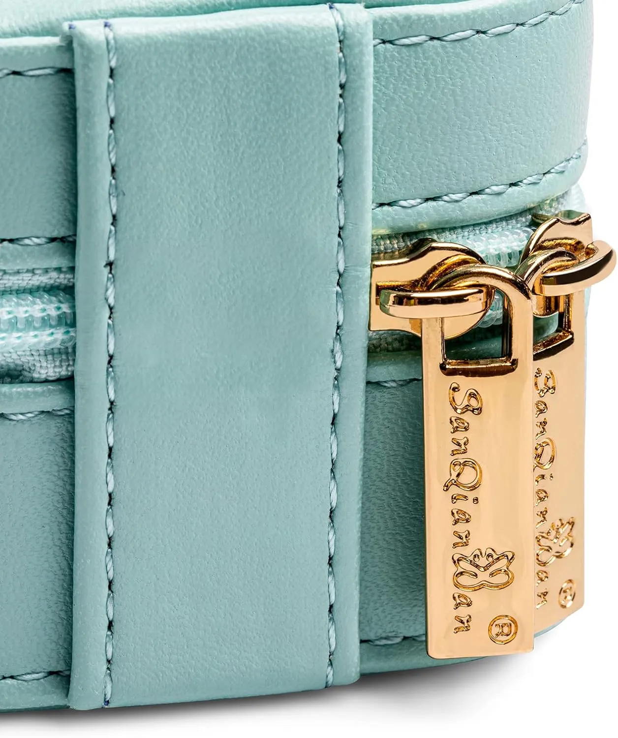 BONNY DODO Small Travel Jewelry Organizers Box for Women with PU Leather Portable Mini Jewelry Case with Compartments for Necklace Rings Earrings,Luxury Giftable Boxes (Lake Blue, S)