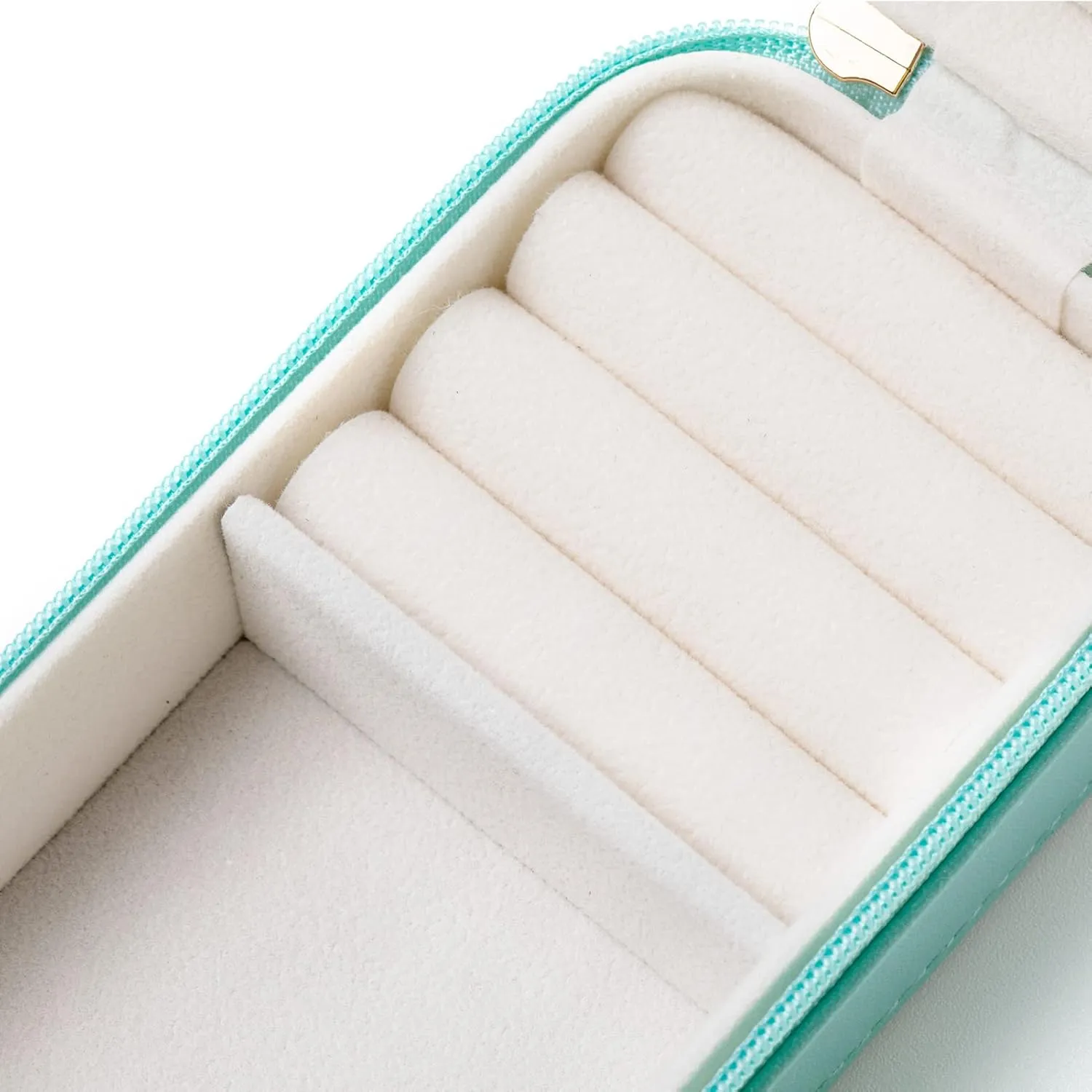 BONNY DODO Small Travel Jewelry Organizers Box for Women with PU Leather Portable Mini Jewelry Case with Compartments for Necklace Rings Earrings,Luxury Giftable Boxes (Lake Blue, S)