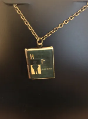 Book Locket "Adventures of Huckleberry Finn" Necklace Bronze